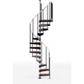 Ss Industries Holding Global Industrial„¢ Reroute 36"H Platform 2 Rails Spiral Stair Kit, 42"Dia, 14'H, Alum. Handrail EC42P14A102